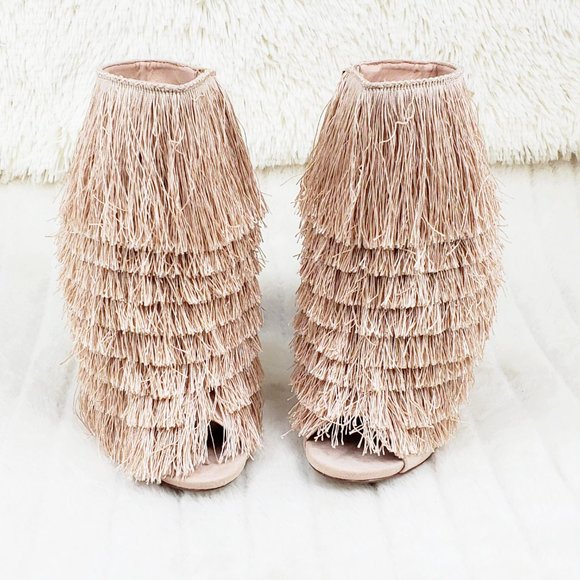 Nelly B Mambo High Heels Ankle Boot Fun Fringe - Picture 5 of 11